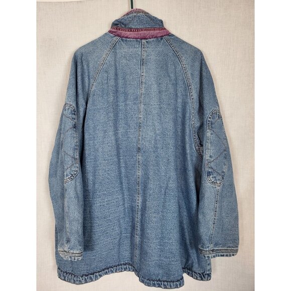 Reversible Vintage 80s/90s Denim / Gray Jean Jacket Coat Women's 22W Heavy - Picture 3 of 10